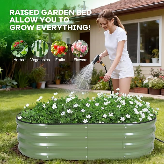 Galvanized Raised Garden Bed Outdoor, Rust-Resistant Garden Planter Box - Image 2