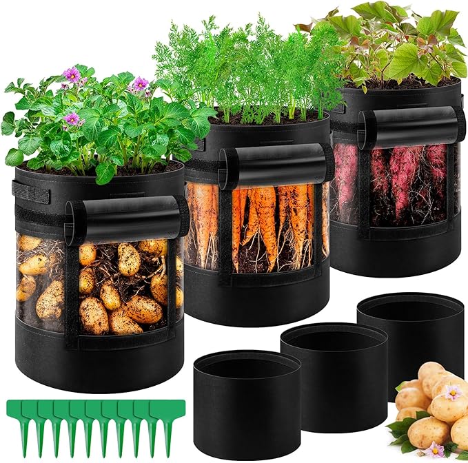 3 Pack 10 Gallon 360° Visibility Potato Grow Bags by WelcometoUJG%EF%BC%81