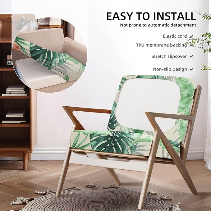 8Pcs Outdoor Cushion Covers, Patio Cushion Covers, Stretch Elastic Slipcovers - Image 5