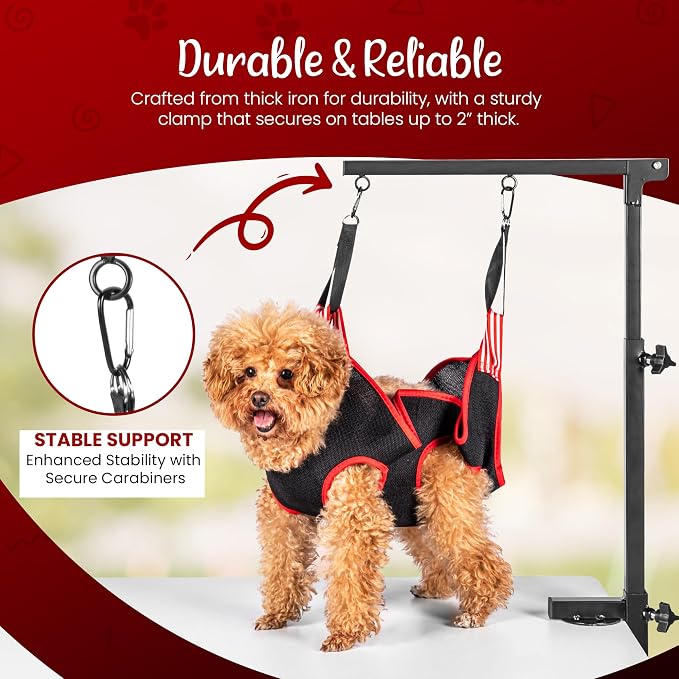 Dog Grooming Arm with Clamp & Pet Grooming Hammock | 4 Extra Bundles | Dog - Image 5
