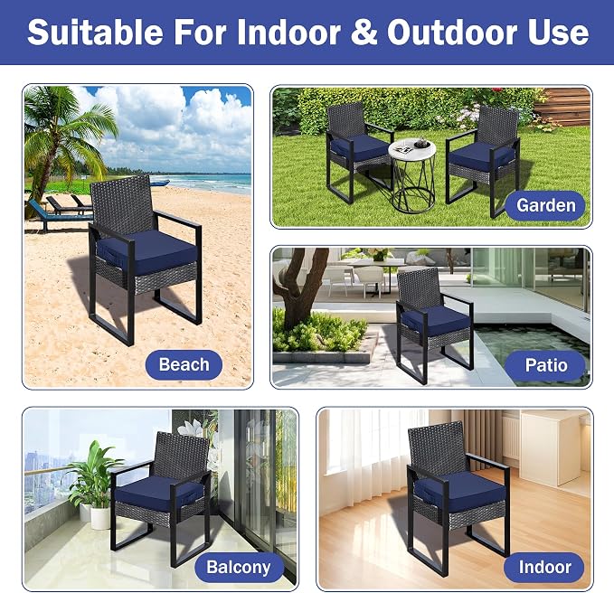 Patio Chair Cushions, 18.5" x 16" x 3" Outdoor Chair Cushions Set of 4 - Image 7