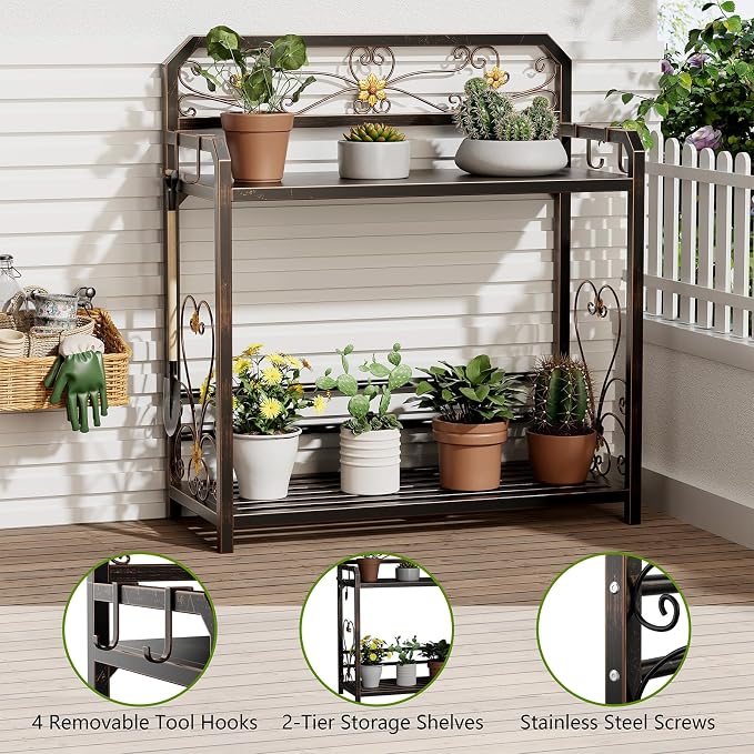 Potting Bench, Outdoor Potting Table - Image 2