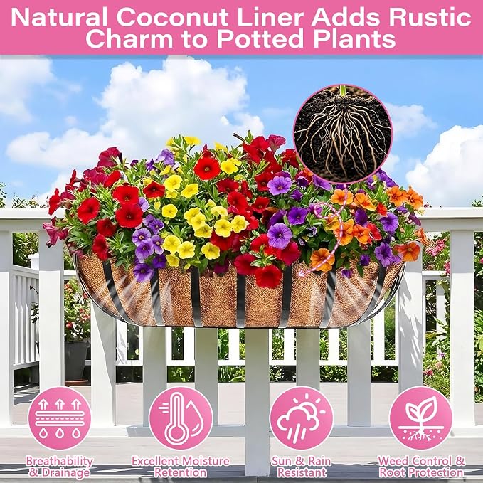Legigo 4 Pack 24 Inch Natural Trough Coco Liner - Image 3