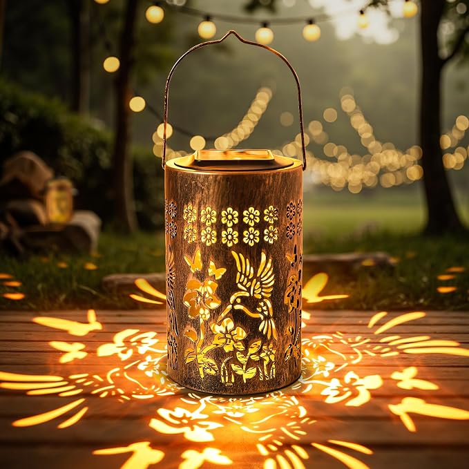 Hummingbird Solar Lanterns Outdoor Waterproof Garden Decor Birthday Gifts by Fussion