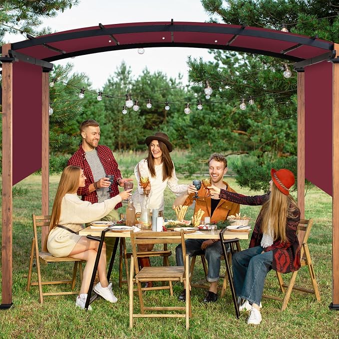17x6.8 Ft Universal Pergola Replacement Canopy, Outdoor Canopy Shade Cover - Image 5