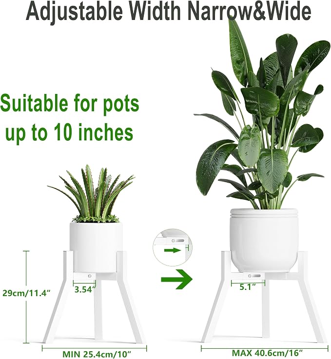 Adjustable Plant Stands Set of 2, Metal Small Plant Holder, Heavy Duty Stable - Image 3