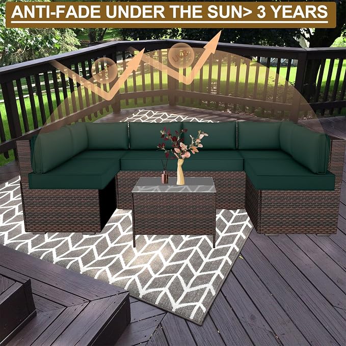 14 Piece Outdoor Patio Cushion Cover Replacement, Waterproof Patio Cushion - Image 5