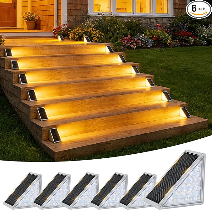 VOLISUN Solar Step Lights Outdoor Waterproof, LED Outdoor Stair Lights by VOLISUN