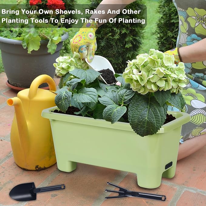Self-Watering Rectangle Planter Boxes 8-Pack, 15.7-Inch Window Box Planter - Image 5