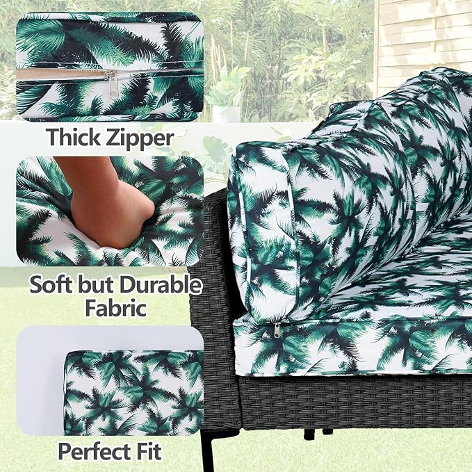 14Pcs Outdoor Cushion Covers Replacement Washable Waterproof UV w/Zipper - Image 3