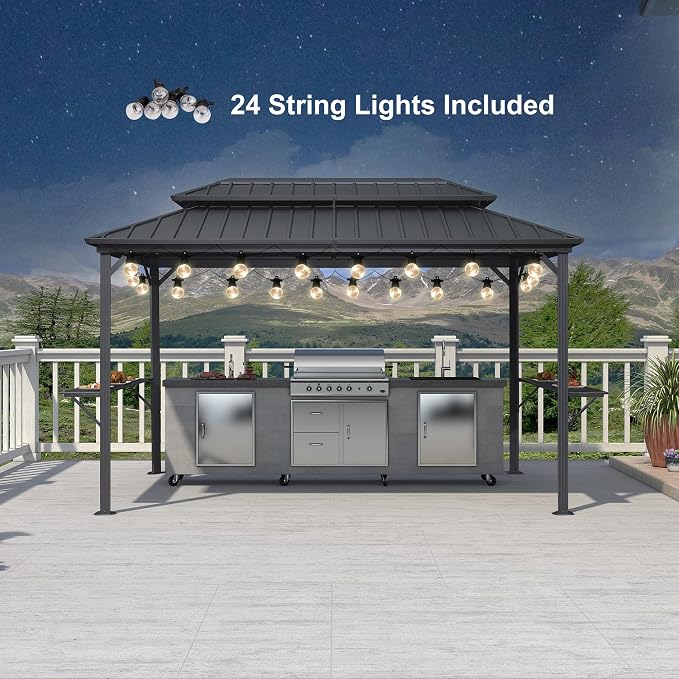 PURPLE LEAF 6.5' X 12' Hardtop Grill Gazebo - Image 9