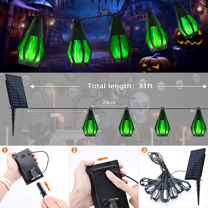 Solar String Lights for Outside, 21Ft Solar Patio Lights - Image 5