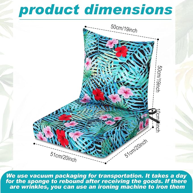 Hoteam 6 Set Outdoor Chair Patio Cushions 20 x 20 Inch Deep Seat Waterproof - Image 2