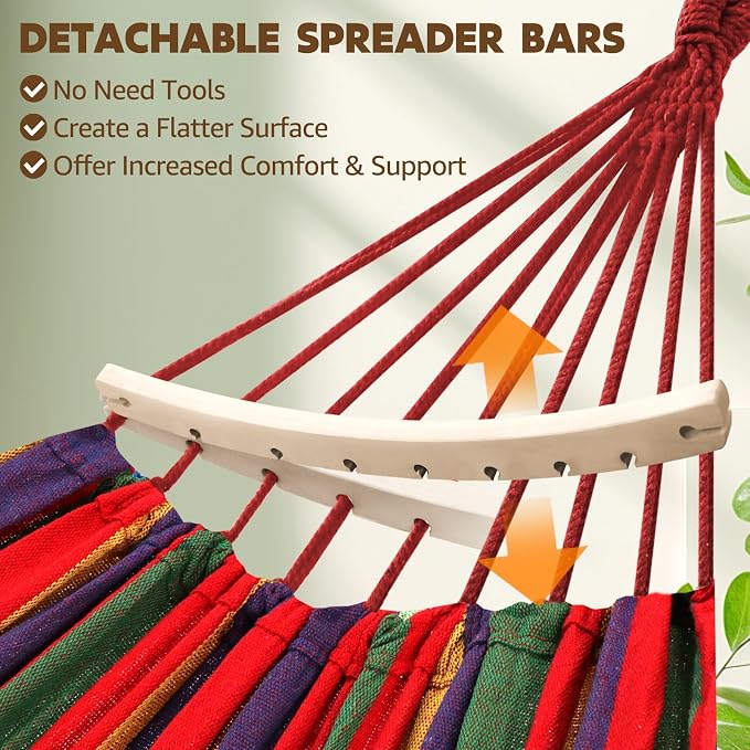 Chihee Cotton Hammock Large Soft Breathable Camping Hammock Holds Up to 660lbs - Image 3