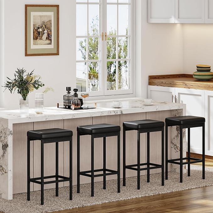 HOOBRO Bar Stools, 24.8-Inch Height Stools, Breakfast Bar Stools, Kitchen Stools - Image 6