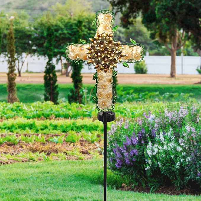 38inch Cross Garden Solar Lights Outdoor Decorative - Image 4
