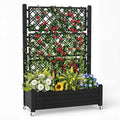 Raised Garden Bed with Trellis, 21 Gallon Self Watering Planter Box with by OutdoorLivingPerfected