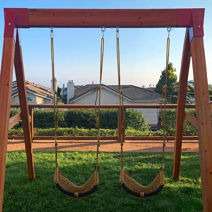 JKsmart 2 Pack Kids Swing Seat, Heavy Duty Rope Play Secure Children Swings Set - Image 3