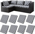 8Pcs Stretch Patio Cushion Covers, Outdoor Couch Covers Replacement, Outdoor by BIETYONE