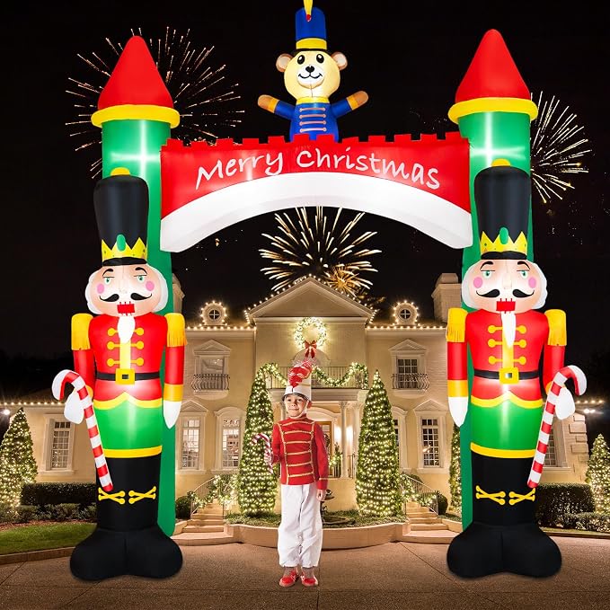 10FT Christmas Inflatable Archway, Inflatable Nutcracker Soldiers Christmas - Image 3