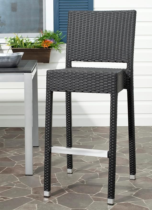 Safavieh Home Collection Bethel Black Indoor/ Outdoor 29.5-inch Bar Stool - Image 2