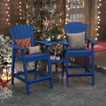 Tall Adirondack Chairs Set of 2, Bar Height HDPE Deck Chairs by PatioKingdom