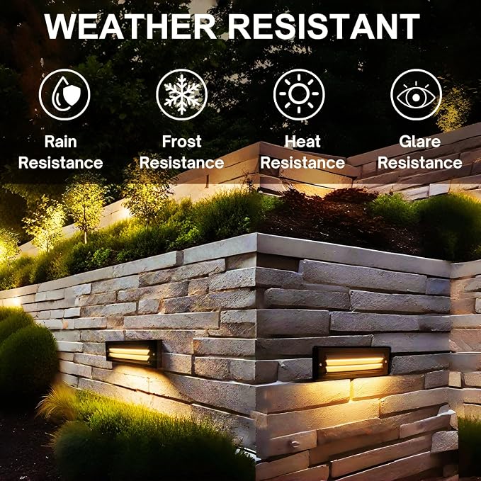 ZONK LED Outdoor Indoor Stair Lights, 6W 120V Landscape Pathway Step Lights - Image 5