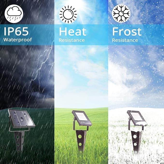 Solar Spotlights Outdoor Waterproof, Zeta 6-in-1 Spot Lights Metal Warm White - Image 5