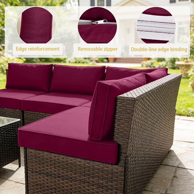 Outdoor Cushions Covers for Patio Furniture, Patio Cushion Covers Replacement - Image 4