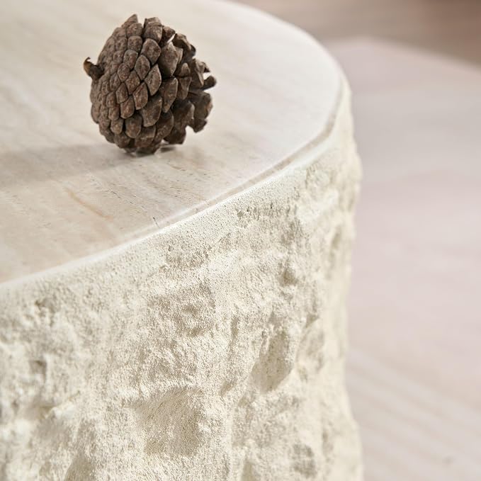 Round Coffee Table for Living Room Circle Coffee Table Modern Drum Center Table - Image 4