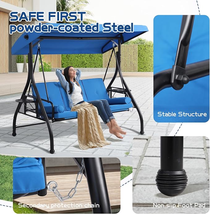 3 Seat Outdoor Porch Swings - Image 6
