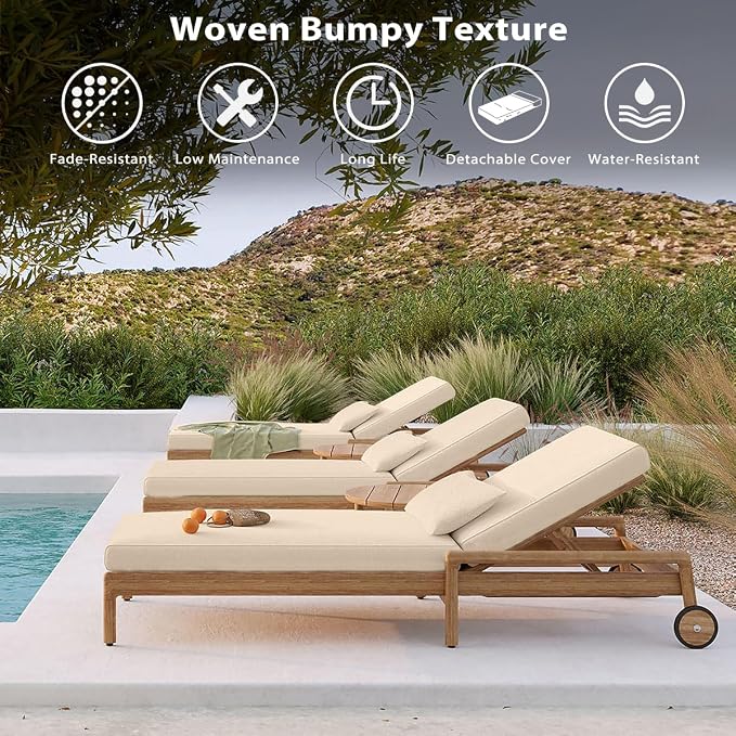 Sundale Outdoor Olefin Chaise Lounge Cushion, Water-Resistant Patio Lounge - Image 5