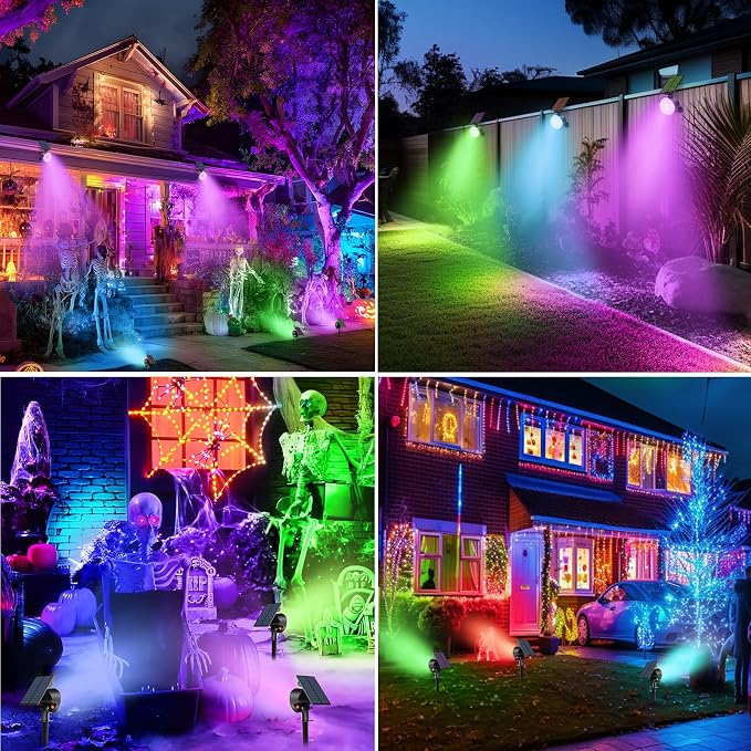 nipify 8 Pack Solar Spot Lights Outdoor Waterproof, Solar Spotlight Light - Image 7