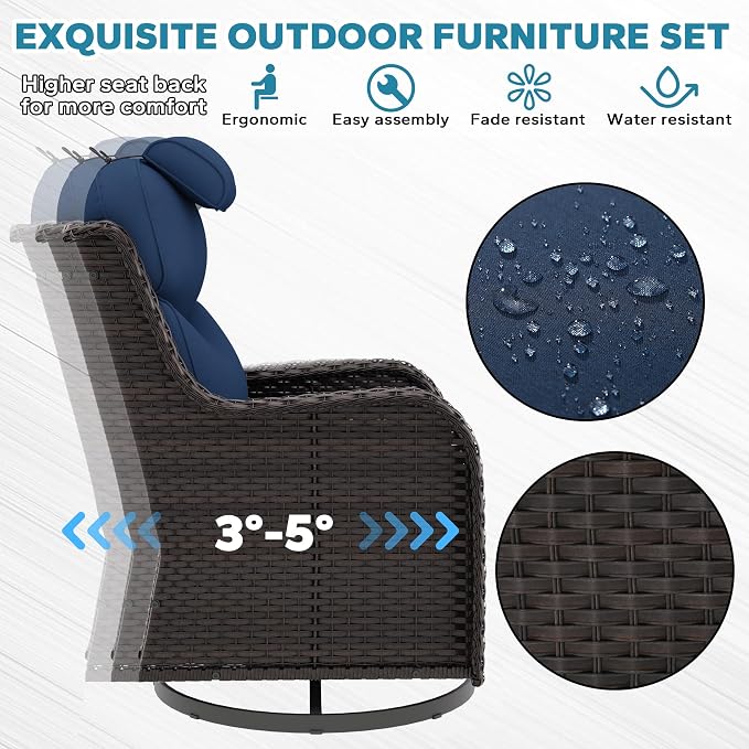 Patio Swivel Rocker Chairs of 2 - Image 7