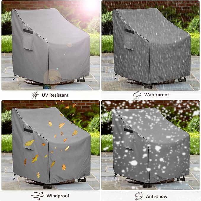 Okcool Outdoor Swivel Chair Cover 2 Pack, Outdoor Furniture Patio Chair Covers - Image 7