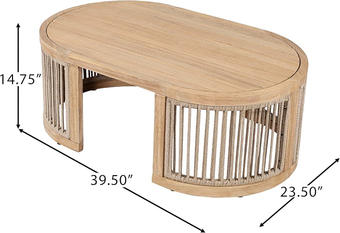 Christopher Knight Home Buekaz Outdoor Acacia Wood Coffee Table - Image 2