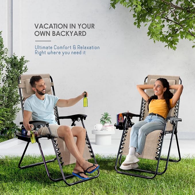 Nestl Zero Gravity Chairs, Portable Patio Lounge Chair Outdoor - Image 9