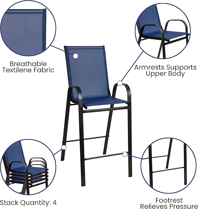 Flash Furniture Brazos Bar Table Set - Image 5