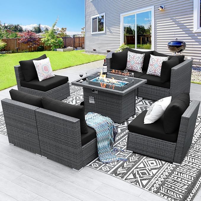 BULEXYARD 7 Piece High Back Outdoor Furniture Set - Image 2