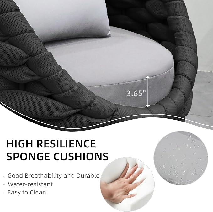 TWT Patio Sofa Set of 2 All-Weather Polyester Rope Balcony Furniture - Image 4