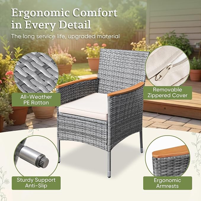 Greesum 9 Pieces Outdoor Patio Dining Set, Conversation Sets - Image 4