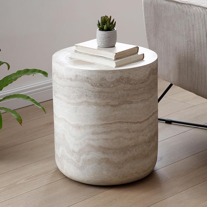 Round Side Table Small Coffee Table French Country Rustic Side Table End Table - Image 3