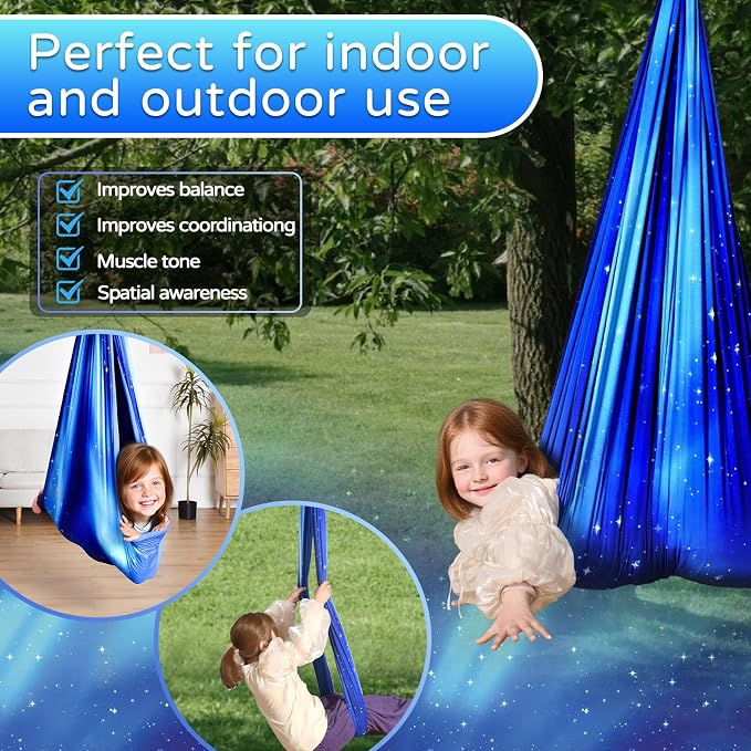 Sensory Swing for Kids and Adults Indoor & Outdoor Double Layer Therapy Cuddle - Image 7