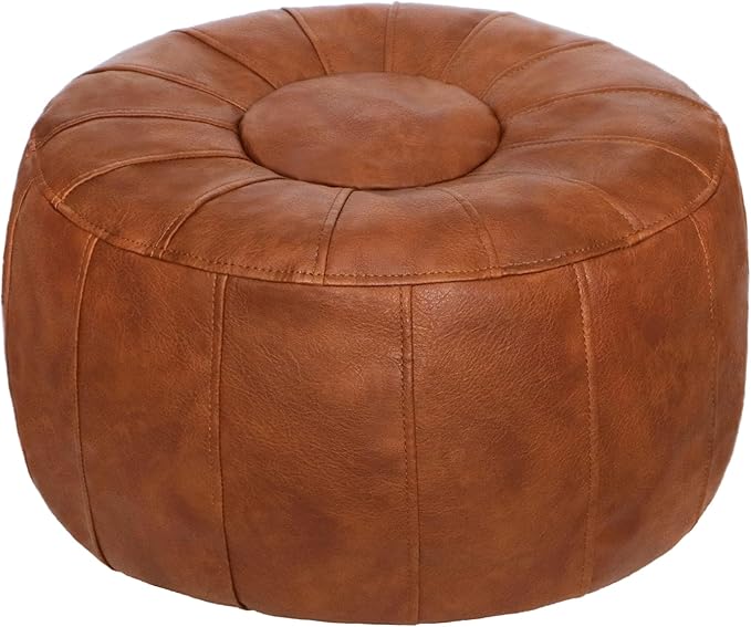 Thgonwid Unstuffed Moroccan Storage Pouf Foot Stool Ottoman Seat Handmade Faux by Thgonwid
