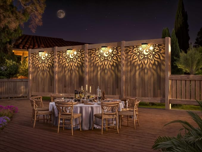 Solar Fence Lights 6 Pack Solar Deck Lights Waterproof LED Powered Step Wall - Image 3
