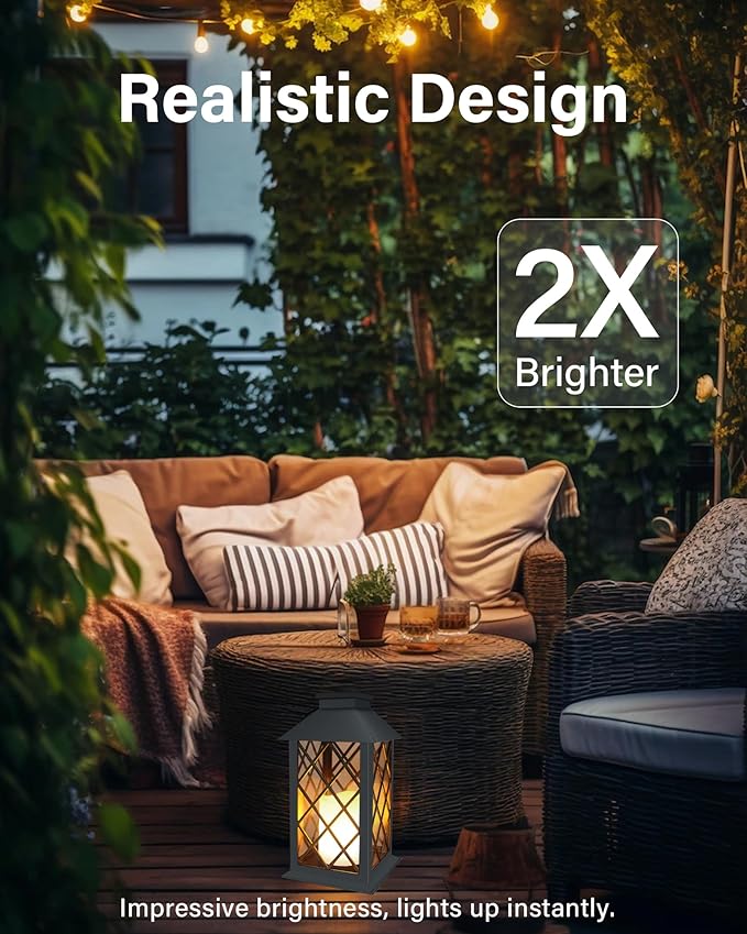 SHYMERY Solar Lanterns Outdoor Waterproof, 14 Inch Outdoor Lanterns - Image 3