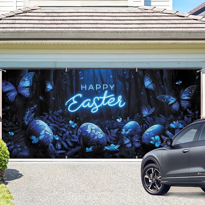 ANNA QUEEN Happy Easter Garage Door Banner 6x13FT, Large Outdoor Spring - Image 2