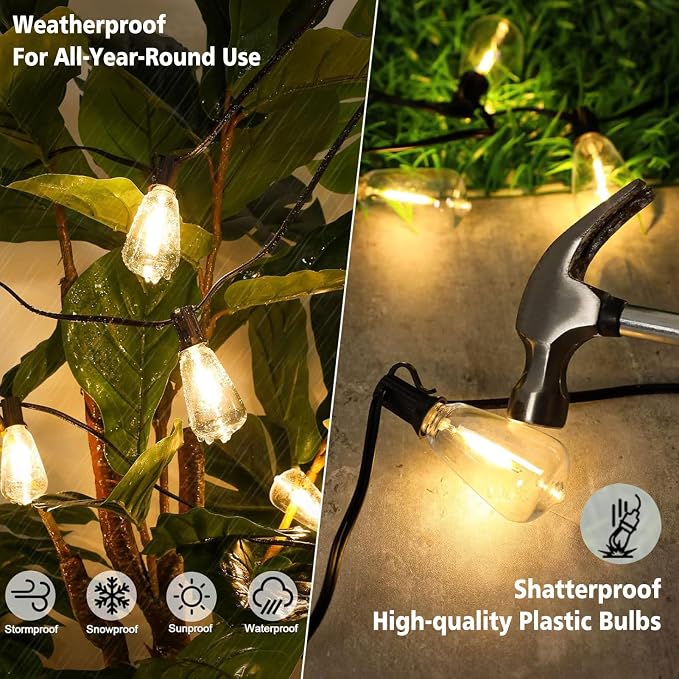 LED Outdoor Edison String Light 400FT Patio Lights - Image 4
