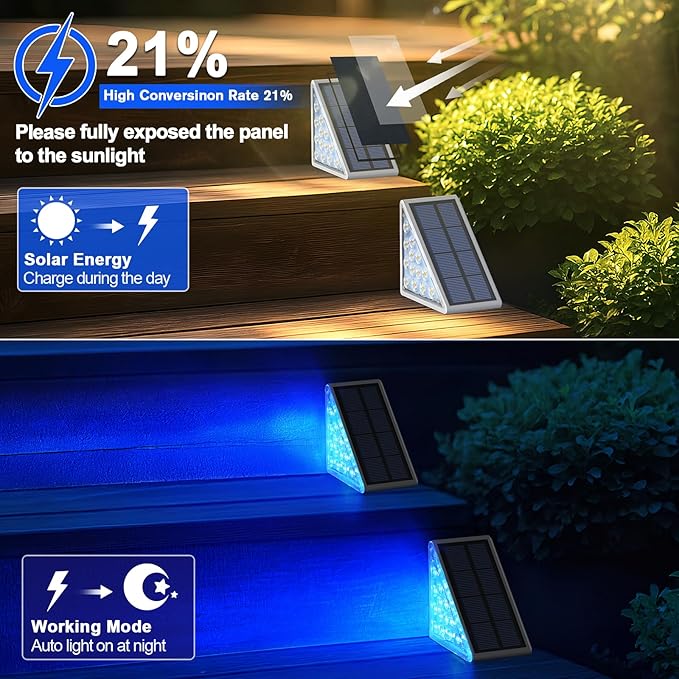 2 Pack Solar Stair Lights, Outdoor Step Lights - Image 3