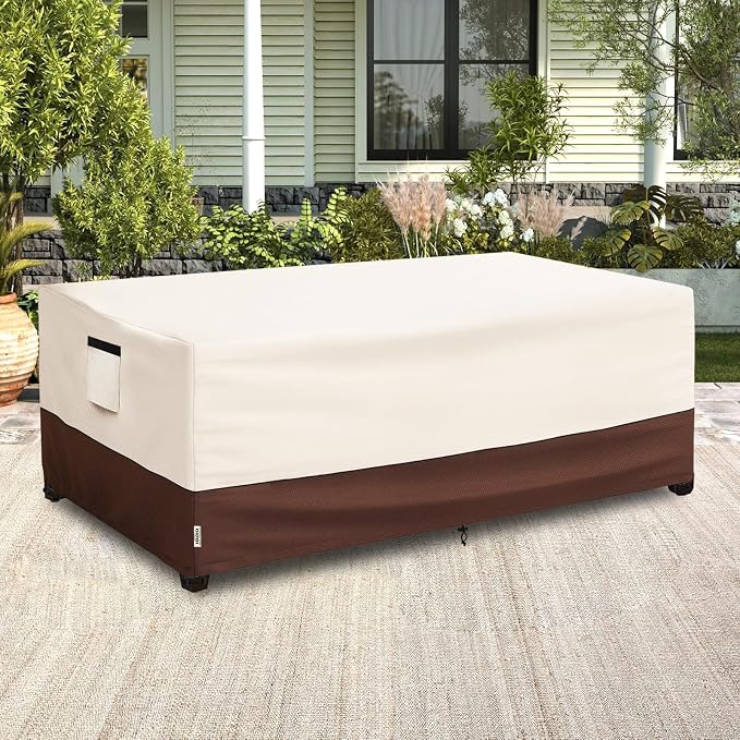 Outdoor Coffee Table Cover, 600D Waterproof Patio Rectangular Side Table Covers - Image 7
